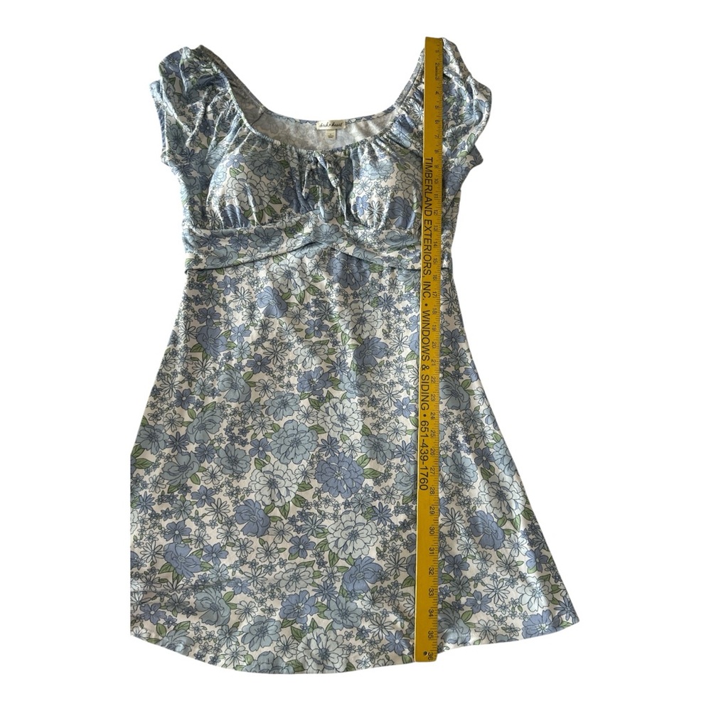 Derek Heart Blue & White Floral Padded Bust Empire Waist Mini Sundress Size XL. - Picture 7 of 12